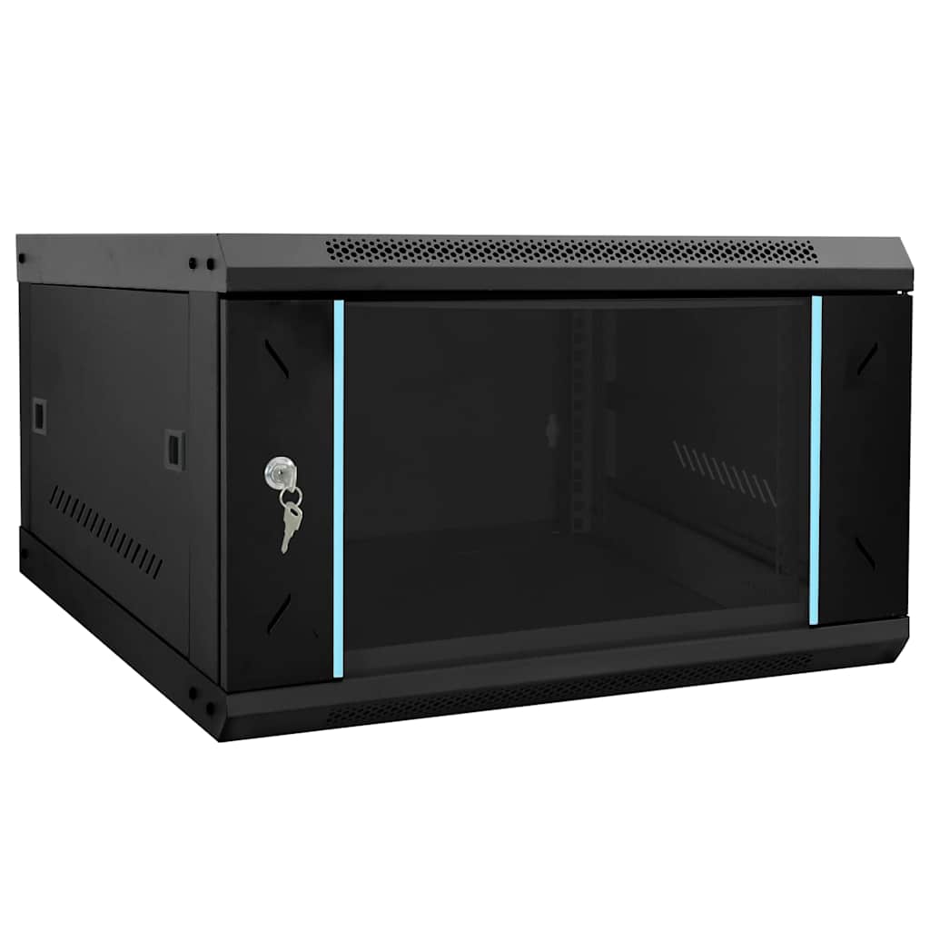 Network Cabinet with Storage Steel Black 30 cm 60 cm