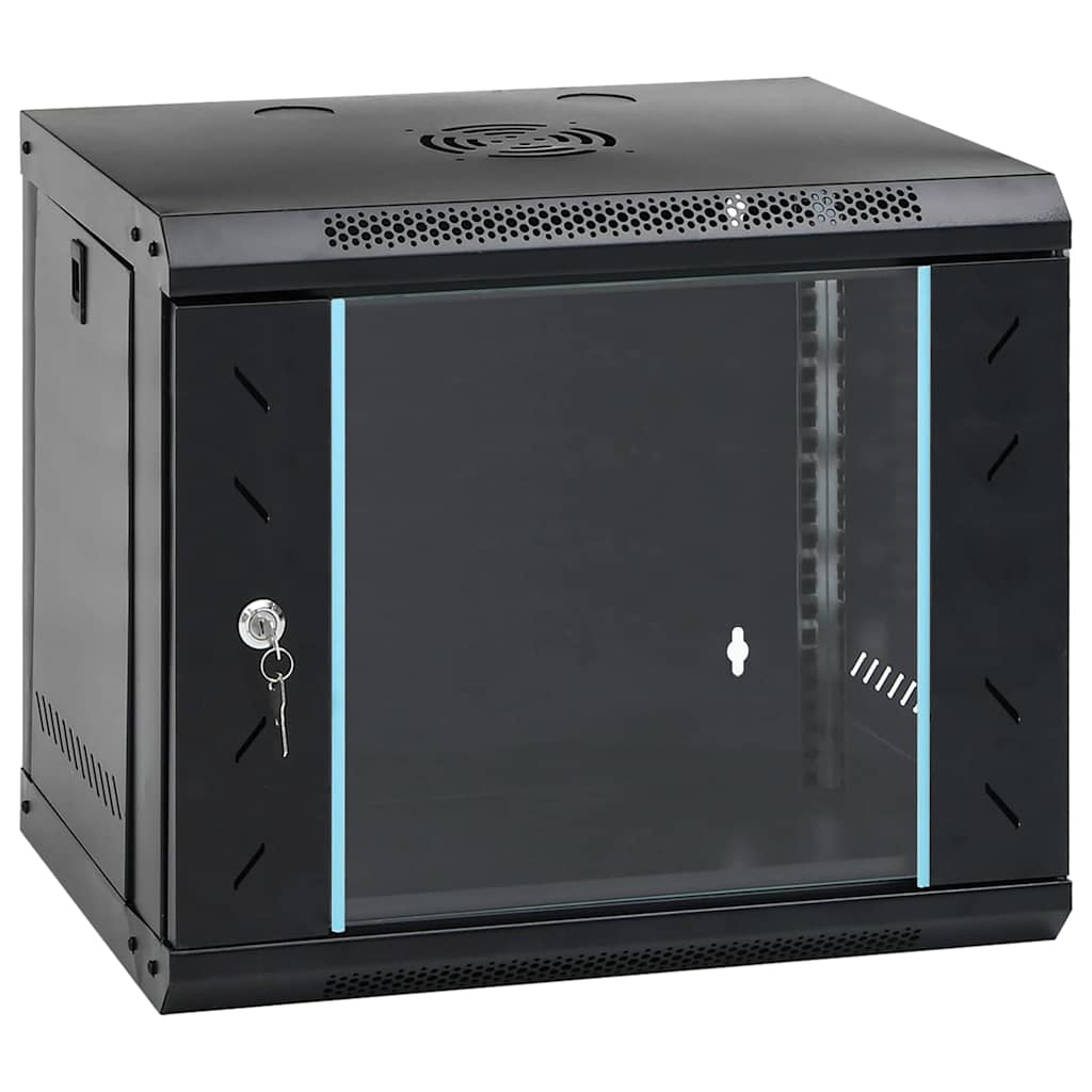 vidaXL Network Cabinet with Storage Steel Black