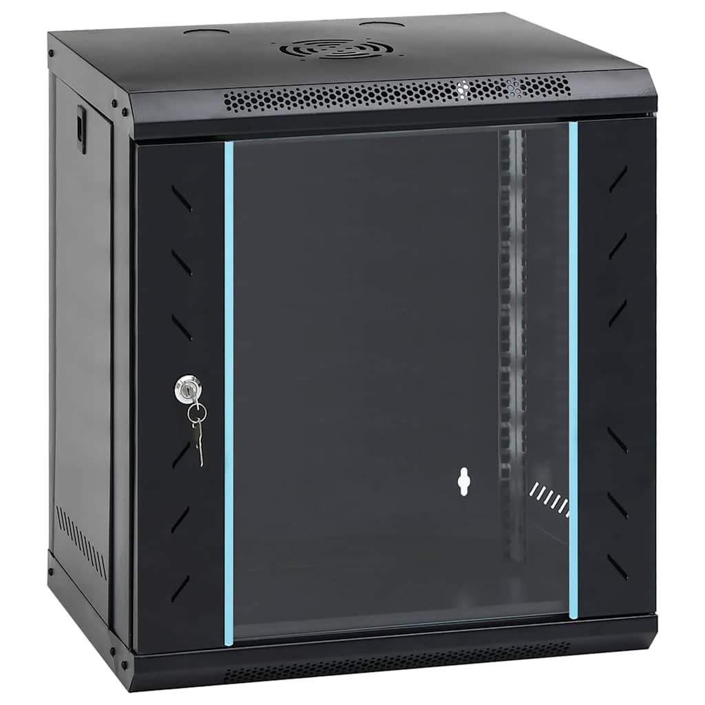 vidaXL Network Cabinet with Storage Steel Black
