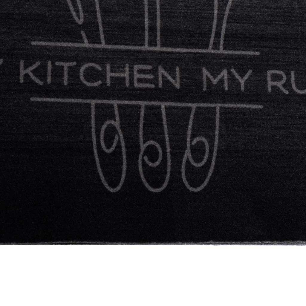 vidaXL Kitchen Rug Cutlery Black 180 x 60 cm Velvet 5