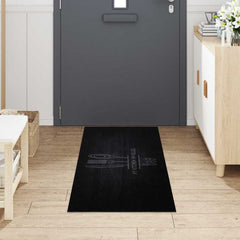 vidaXL Kitchen Rug Cutlery Black 180 x 60 cm Velvet 3