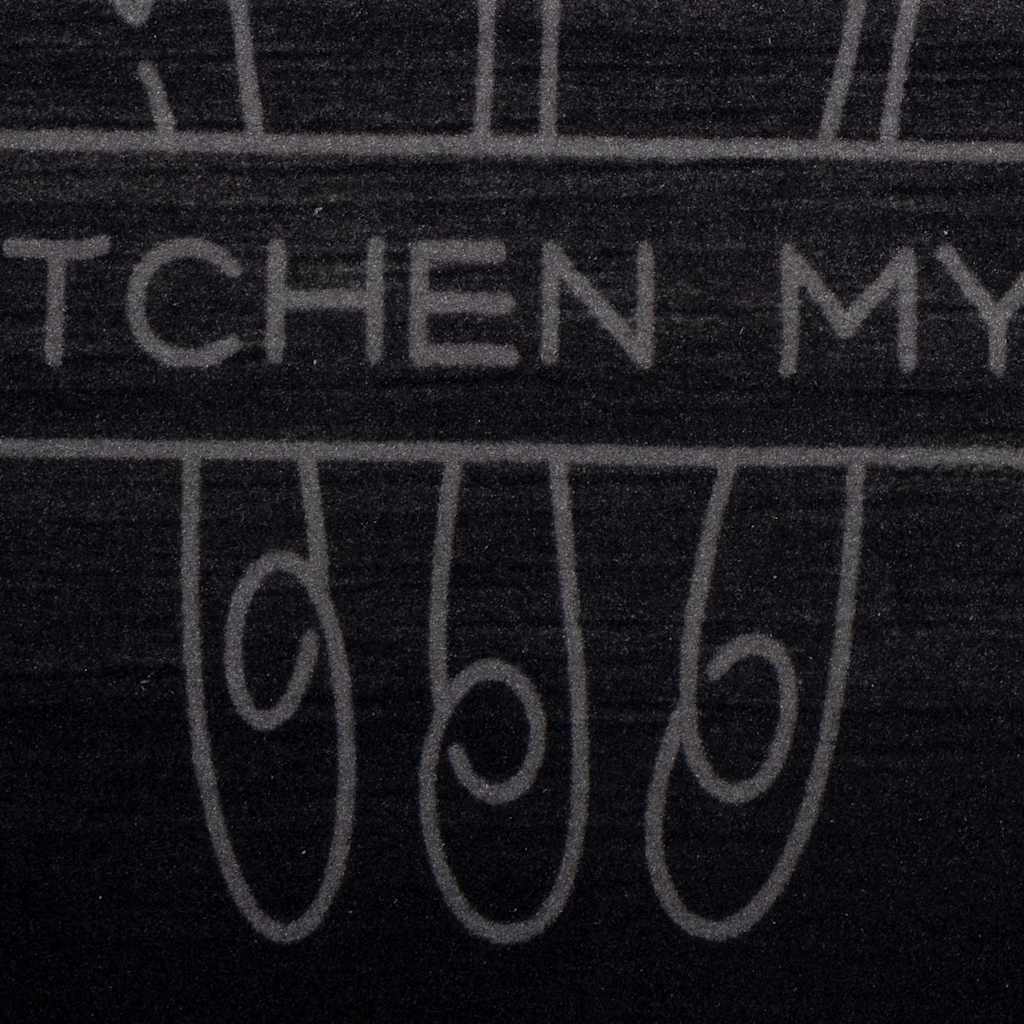 vidaXL Kitchen Rug Cutlery Black 180 x 60 cm Velvet 6