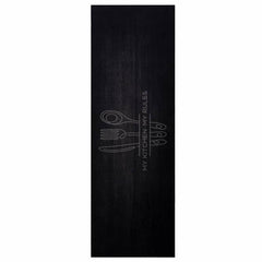 vidaXL Kitchen Rug Cutlery Black 180 x 60 cm Velvet 2