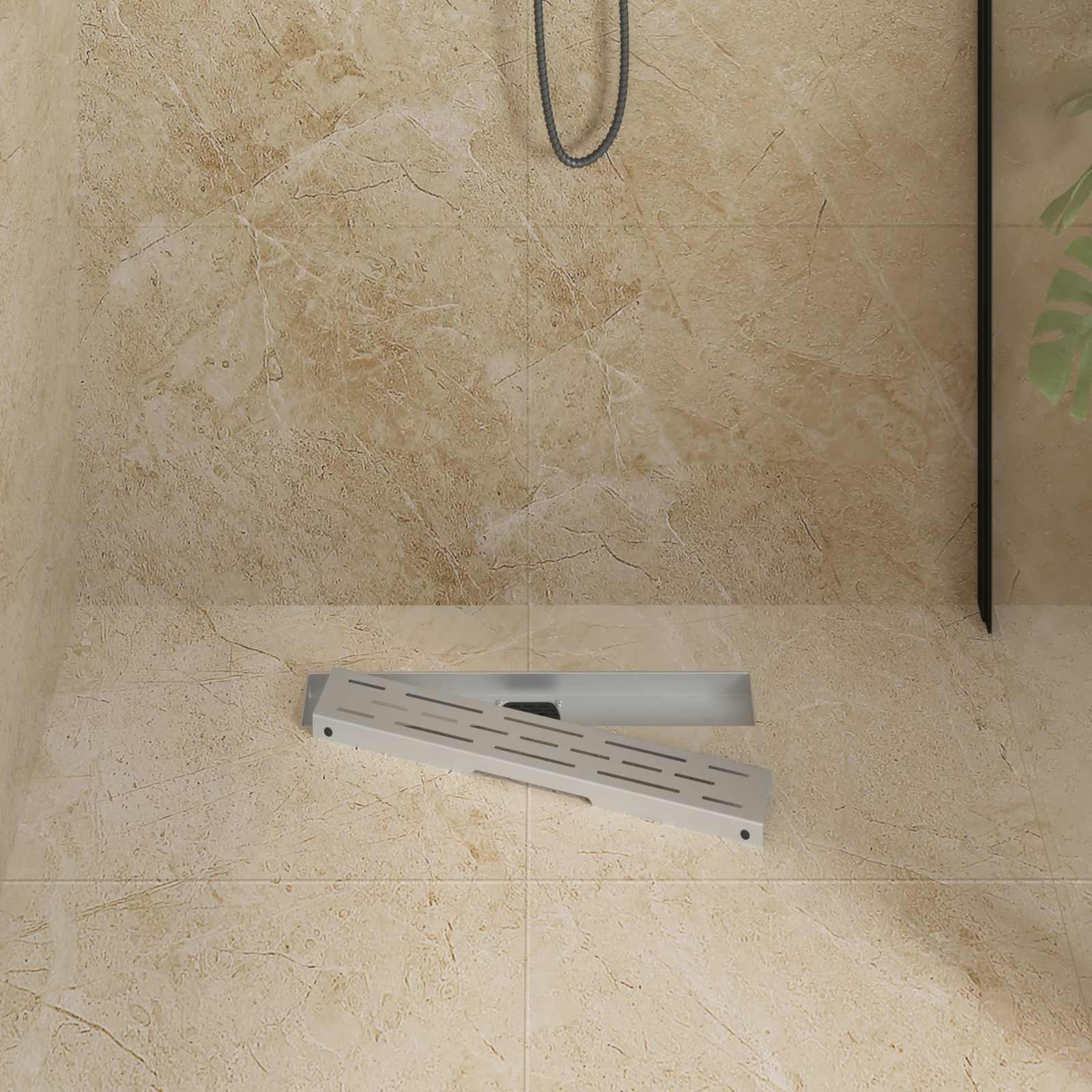 vidaXL Shower Drain Line Design with 360° Siphon Silver 50 cm 3