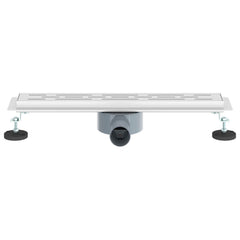 vidaXL Shower Drain Line Design with 360° Siphon Silver 50 cm 4