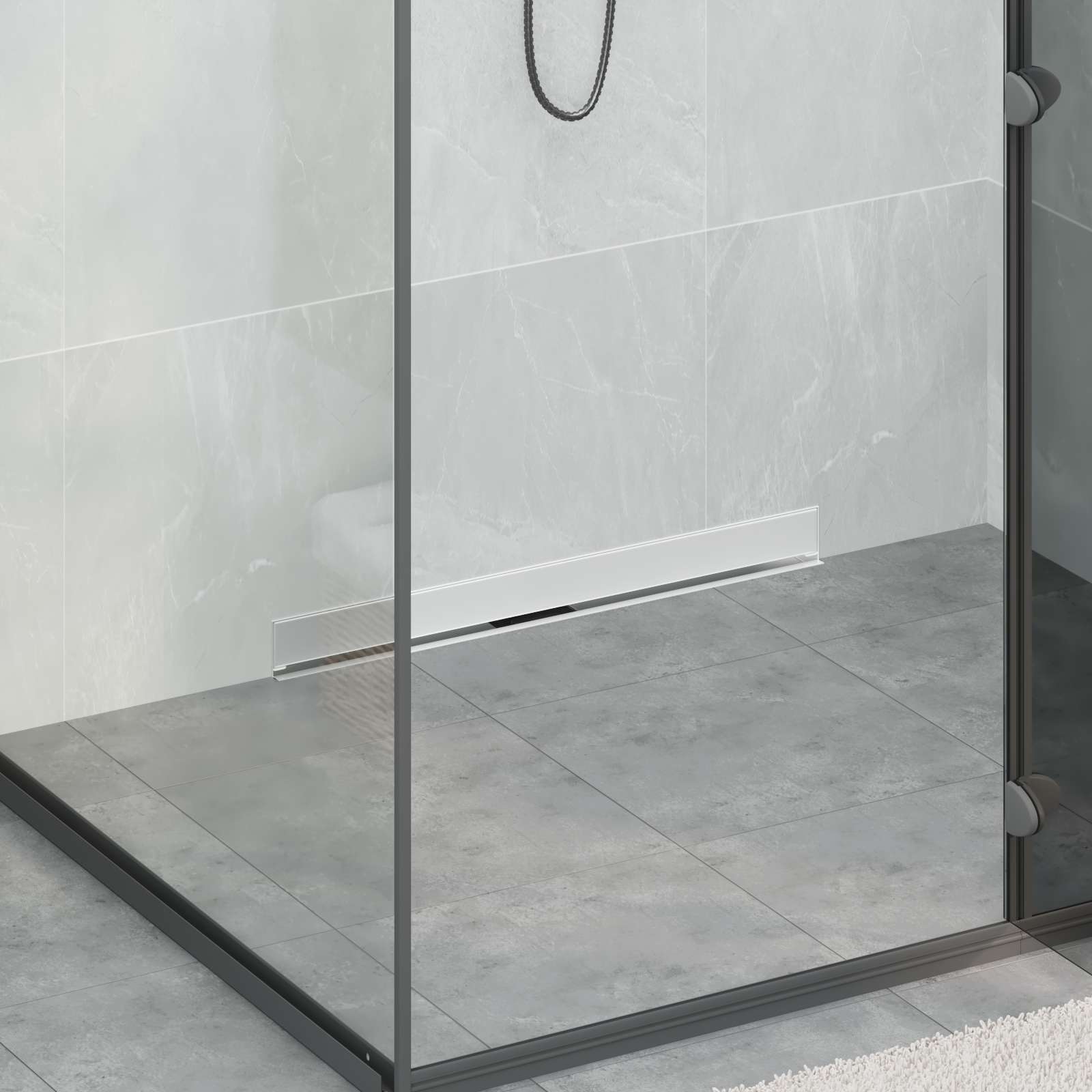 vidaXL Wall Mounted Shower Drain Silver 70 cm Stainless Steel 304 1