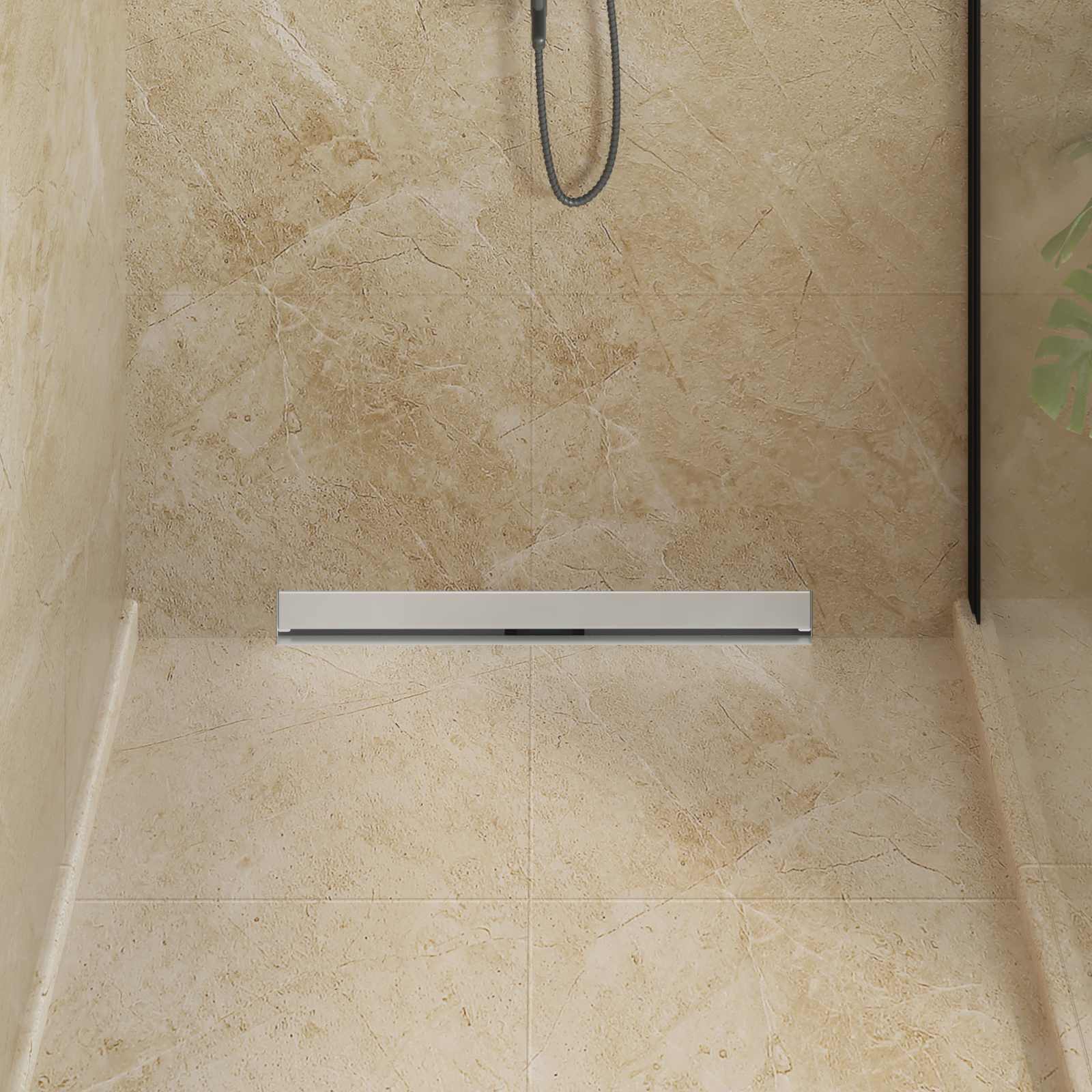 vidaXL Wall Mounted Shower Drain Silver 70 cm Stainless Steel 304 3