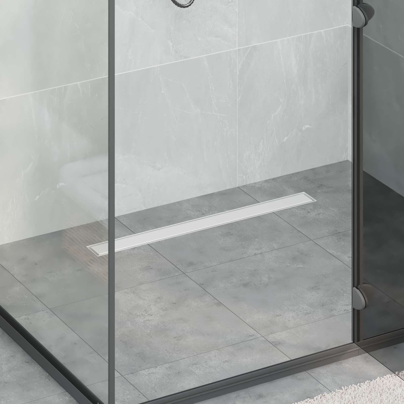 vidaXL 2 in 1 Shower Drain Silver 70 cm Stainless Steel 304 1