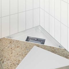 vidaXL 2 in 1 Triangle Shower Drain Silver 32 x 32 x 7.5 cm 3