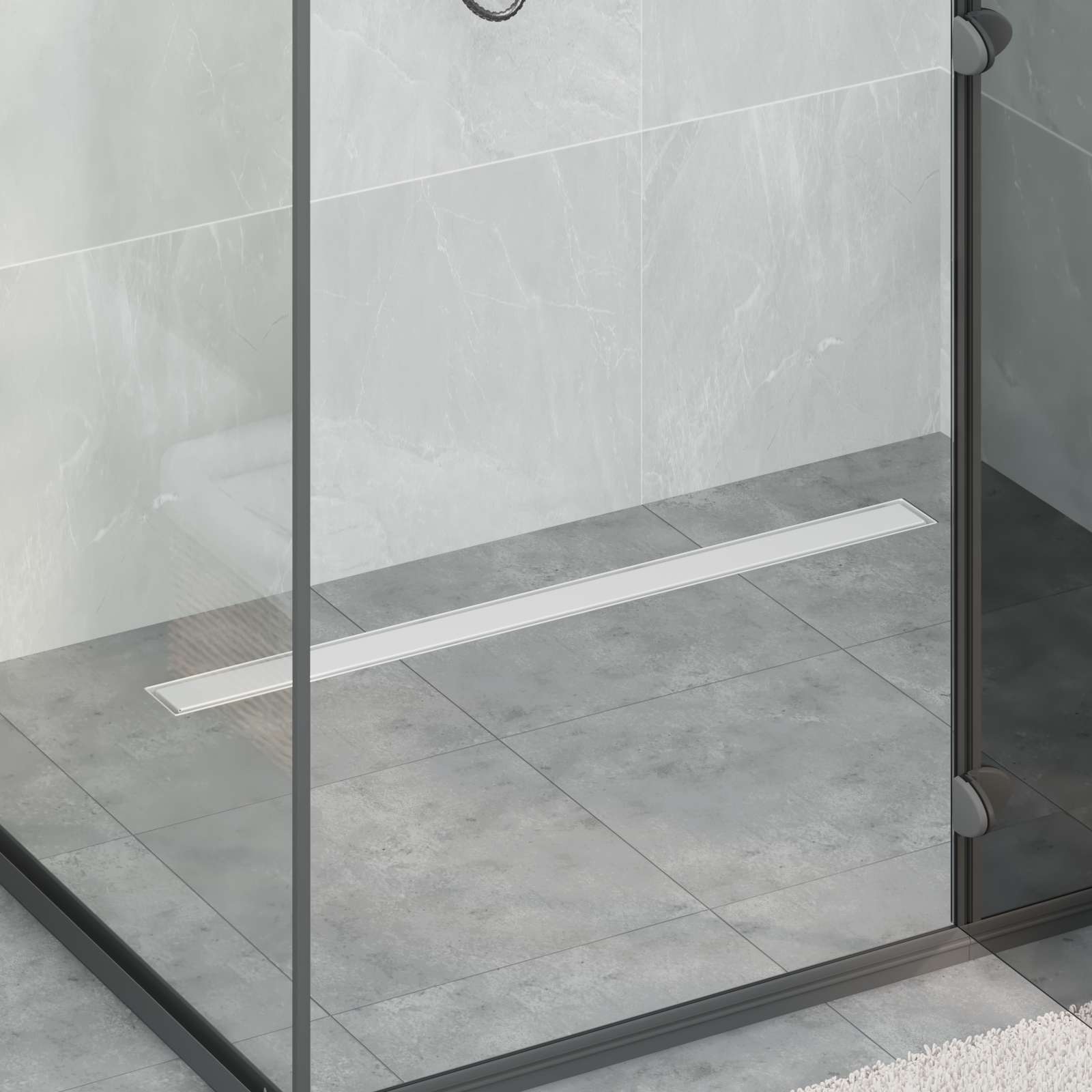 vidaXL 2 in 1 Shower Drain Silver 100 cm Stainless Steel 304 1