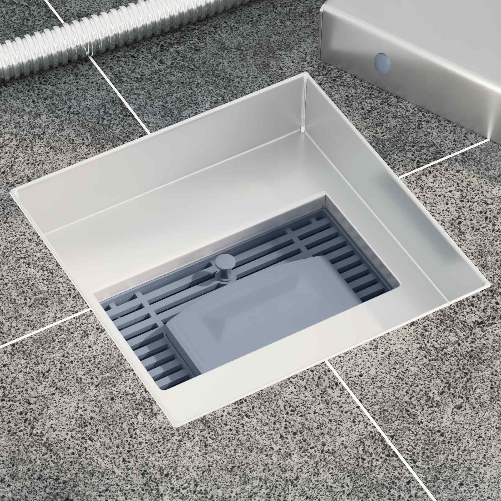 vidaXL 2 in 1 Shower Drain Silver 15 x 15 cm Stainless Steel 304 3