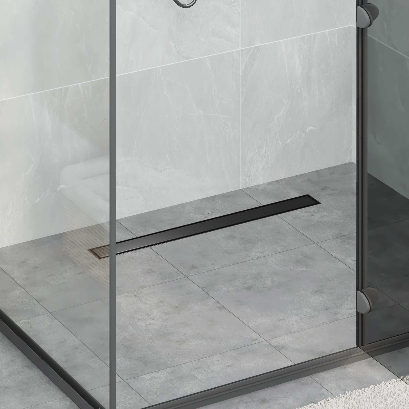 vidaXL Shower Drain 2-in-1 with 360° Siphon Black 70 cm 1
