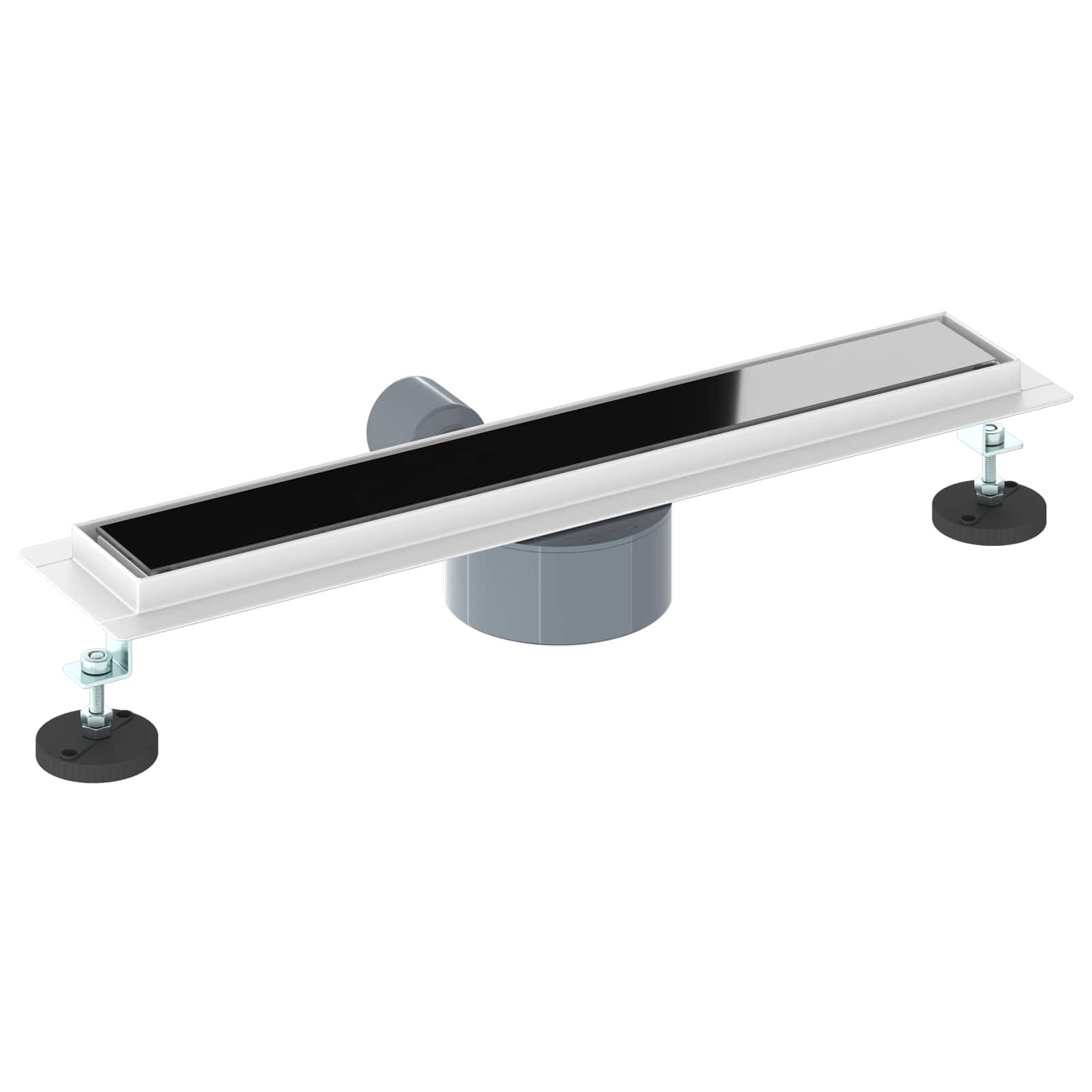 vidaXL Shower Drain Glass Cover with 360° Siphon Black 50 cm 6