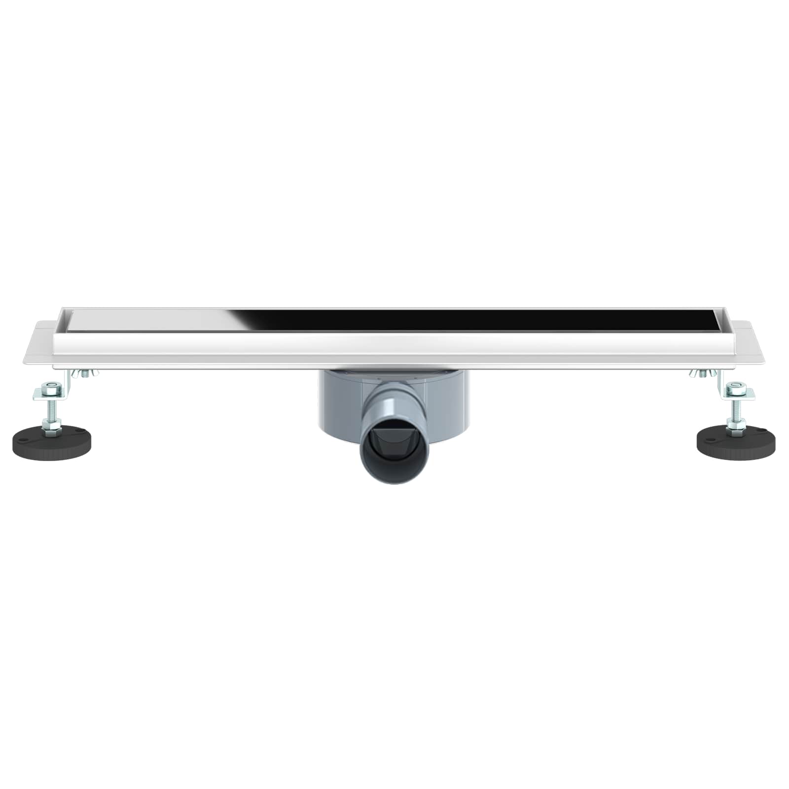 vidaXL Shower Drain Glass Cover with 360° Siphon Black 50 cm 4