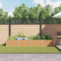 vidaXL Garden Raised Bed Light Brown 320 x 80 x 45 cm Galvanised Steel 4