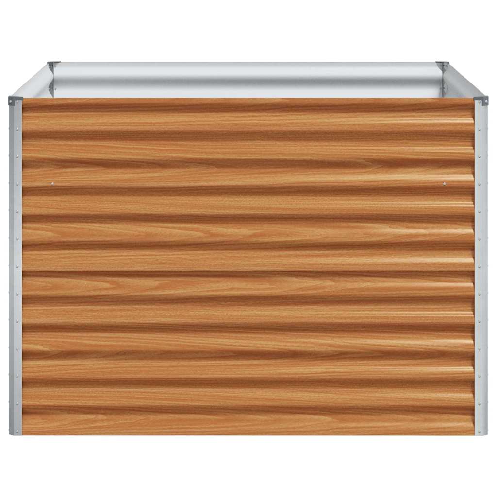 vidaXL Garden Raised Bed Light Brown 98 x 100 x 68 cm Galvanised Steel 6