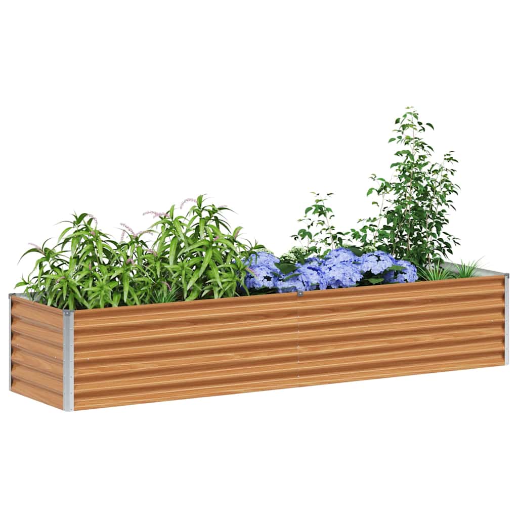 vidaXL Garden Raised Bed Light Brown 195 x 50 x 36 cm Galvanised Steel 3