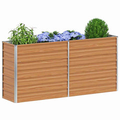 vidaXL Garden Raised Bed Light Brown 160 x 40 x 77 cm Galvanised Steel 3