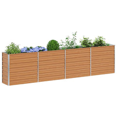 vidaXL Garden Raised Bed Light Brown 320 x 40 x 77 cm Galvanised Steel 3