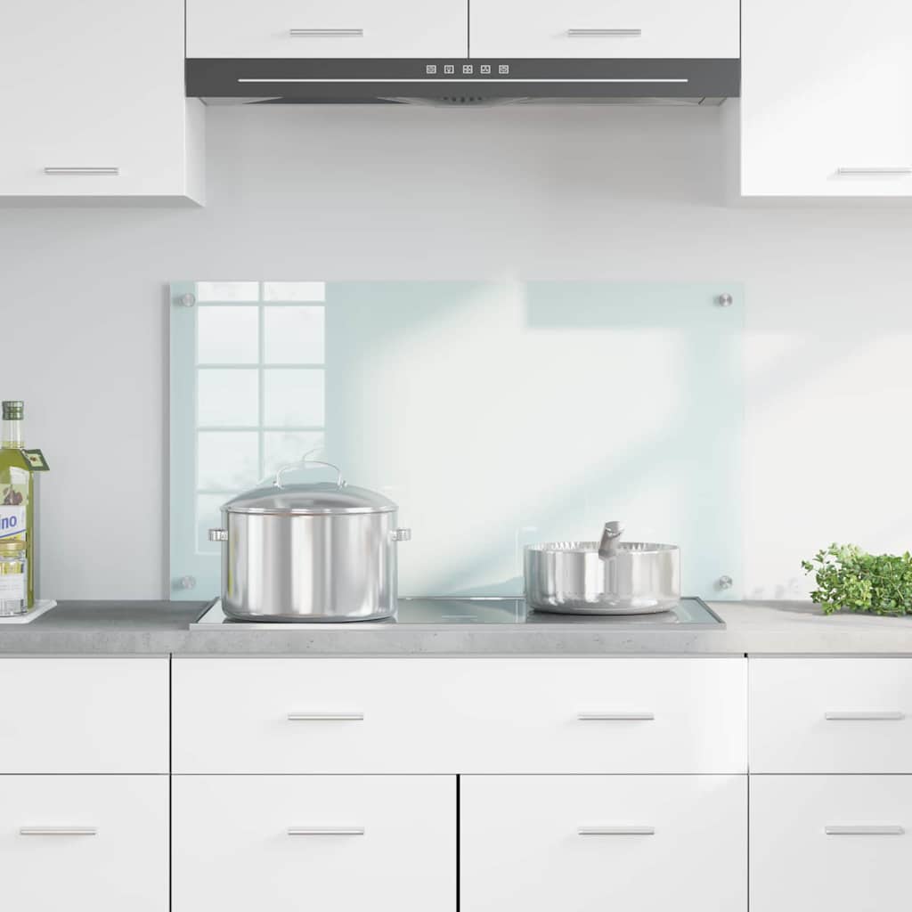 vidaXL Kitchen Backsplash Milk 90 x 50 cm Tempered Glass 3
