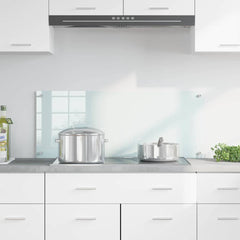 vidaXL Kitchen Backsplash Milk 100 x 40 cm Tempered Glass 3