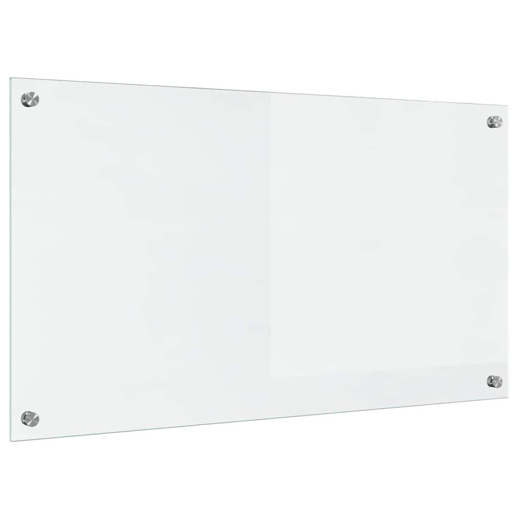vidaXL Kitchen Backsplash Transparent 90 x 50 cm Tempered Glass 2