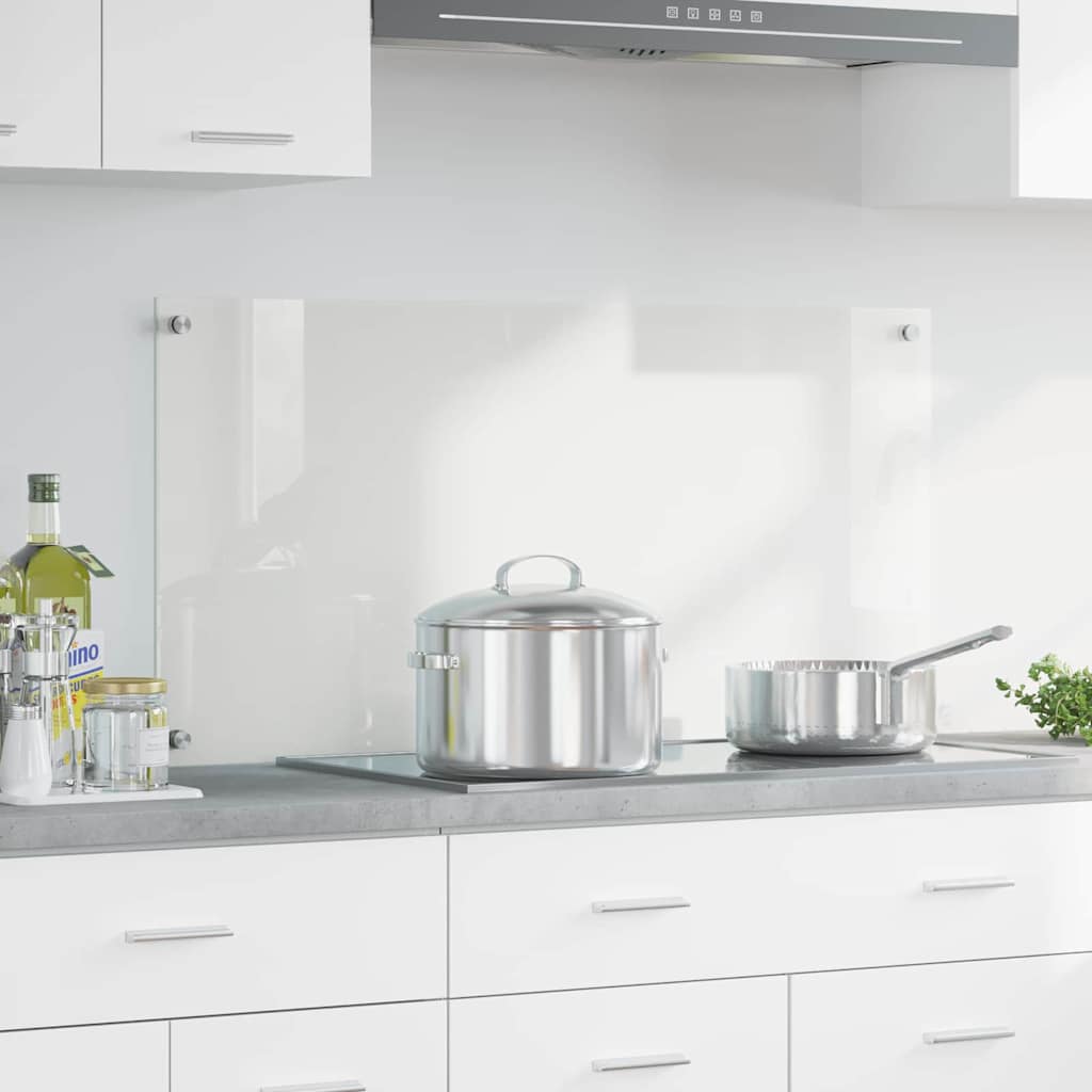 vidaXL Kitchen Backsplash Transparent 100 x 50 cm Tempered Glass 1
