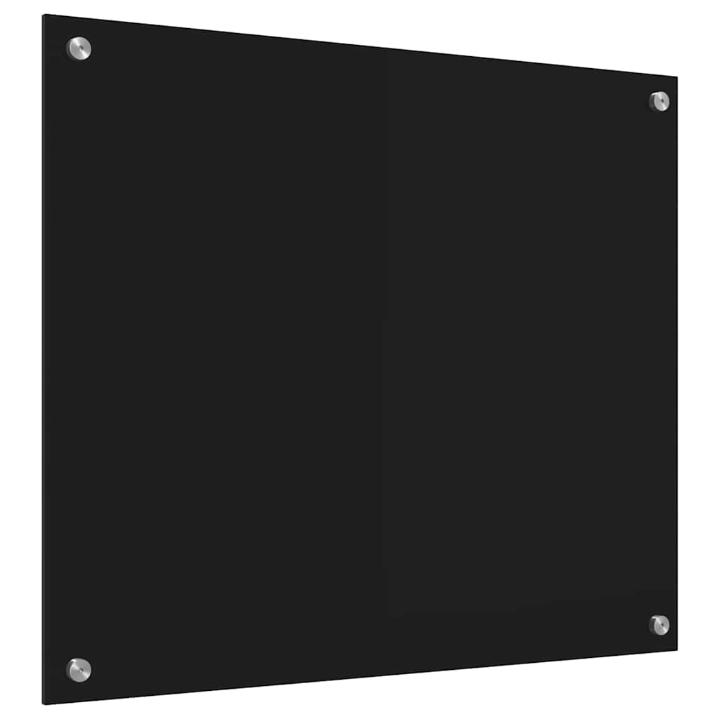 vidaXL Kitchen Backsplash Black 70 x 60 cm Tempered Glass 6