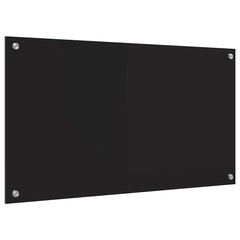 vidaXL Kitchen Backsplash Black 90 x 50 cm Tempered Glass 6