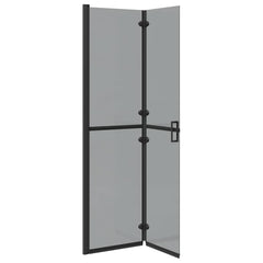 Walk-In Shower Wall Folding Black 70 x 6.5 x 190 cm Black frame/dark Transparent Glass 100 x 190 cm