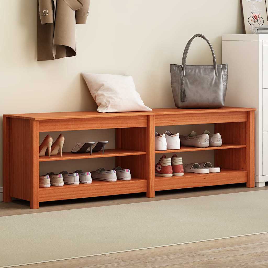 vidaXL Shoe Bench 160 x 36.5 x 50 cm Wax Brown 1