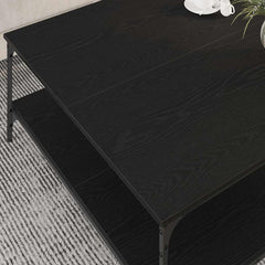 vidaXL Coffee Table Black oak 100 x 100 x 40 cm Engineered Wood 4