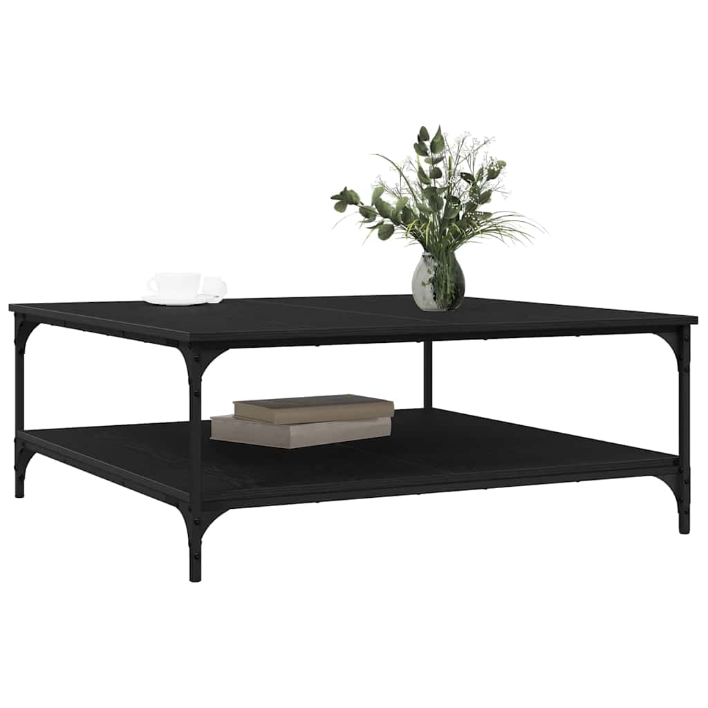 vidaXL Coffee Table Black oak 100 x 100 x 40 cm Engineered Wood 3