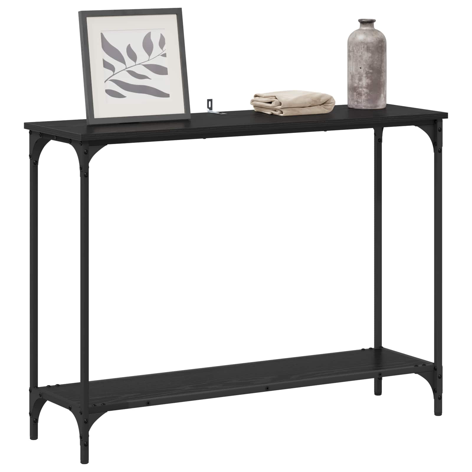 vidaXL Console Table Black oak 101 x 30.5 x 75 cm Engineered wood 3