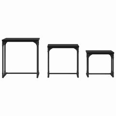 vidaXL Nesting Coffee Table 3 pcs Black oak 50.5 x 35 x 53 cm 6