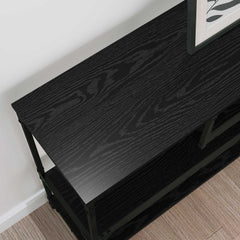 vidaXL Console Table Black Oak 100 x 30 x 75 cm Engineered wood 4