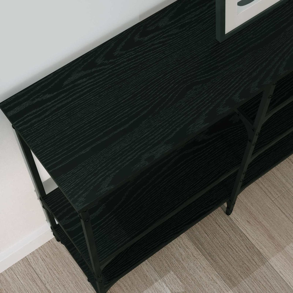 Console Table 160 x 29 x 80 cm Engineered wood Black oak