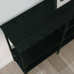 Console Table 160 x 29 x 80 cm Engineered wood Black oak
