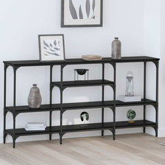 Console Table 160 x 29 x 80 cm Engineered wood Black oak
