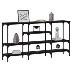 Console Table 160 x 29 x 80 cm Engineered wood Black oak