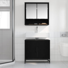 vidaXL Bathroom Sink Cabinet Black Oak 65 x 33 x 60 cm Engineered wood 4