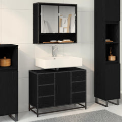 Bathroom Cabinet 80 x 33 x 60 cm Engineered Wood Black oak