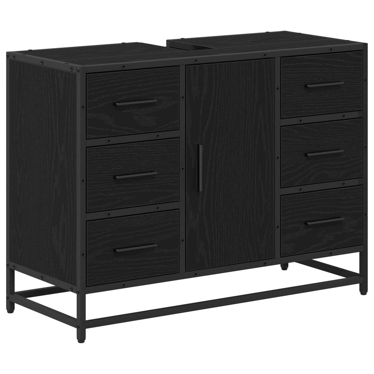 Bathroom Cabinet 80 x 33 x 60 cm Engineered Wood Black oak