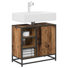 vidaXL Bathroom Cabinet Old Wood 65 x 33 x 60 cm Engineered Wood 3