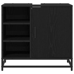 vidaXL Bathroom Cabinet Black Oak 65 x 33 x 60 cm Engineered Wood 6