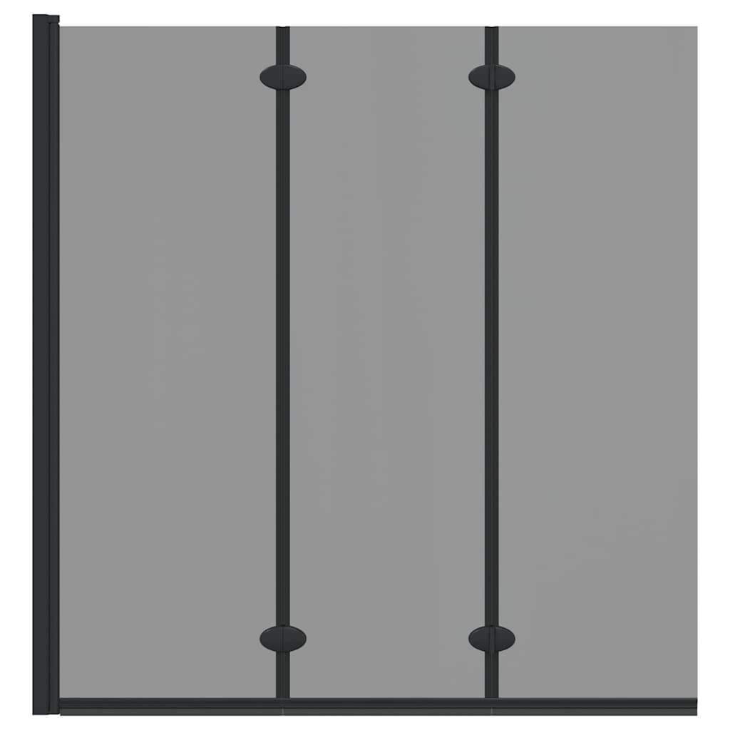 Bath Shower Screen Black 130 x 138 cm Tempered Glass Dark transparent