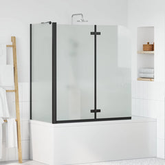Bath Shower Screen 120 x 68 x 130 cm Black Matte
