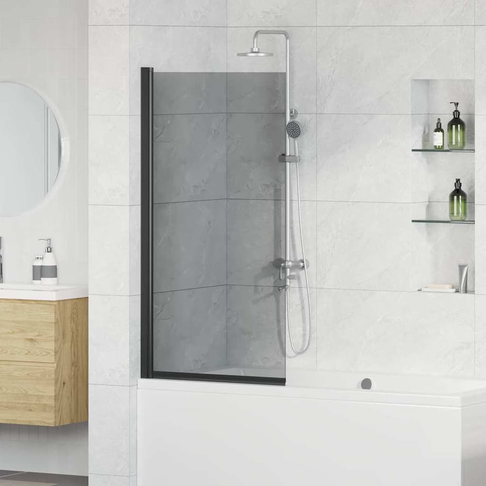 Shower Enclosure ESG 68x130 cm Black Dark transparent