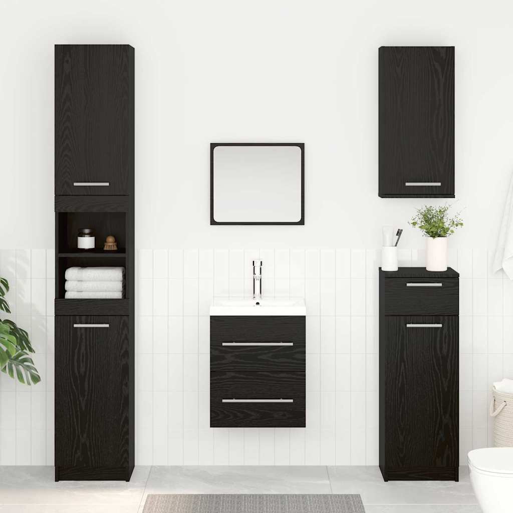 vidaXL Sink cabinet Black Oak 38.5 x 41 x 48 cm Engineered Wood 1