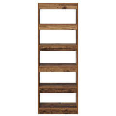 vidaXL Book Cabinet 5-Tier 60 x 30 x 166 cm Engineered Wood Old wood 5